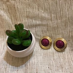 💜 Purple & Gold Clip earrings
